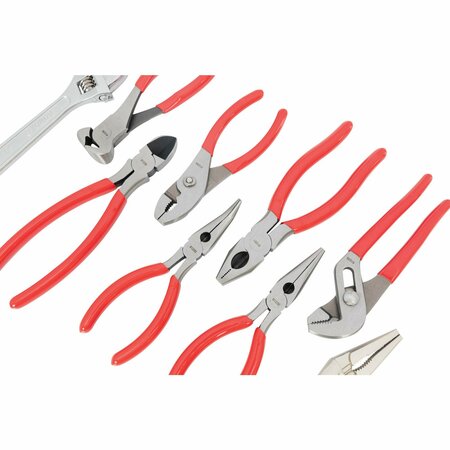 Steelman 10-Piece Plier, Cutter, and Wrench Set, Red 61217